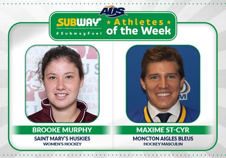 Saint Mary's Murphy and Moncton's St-Cyr named Subway AUS Athletes of the Week